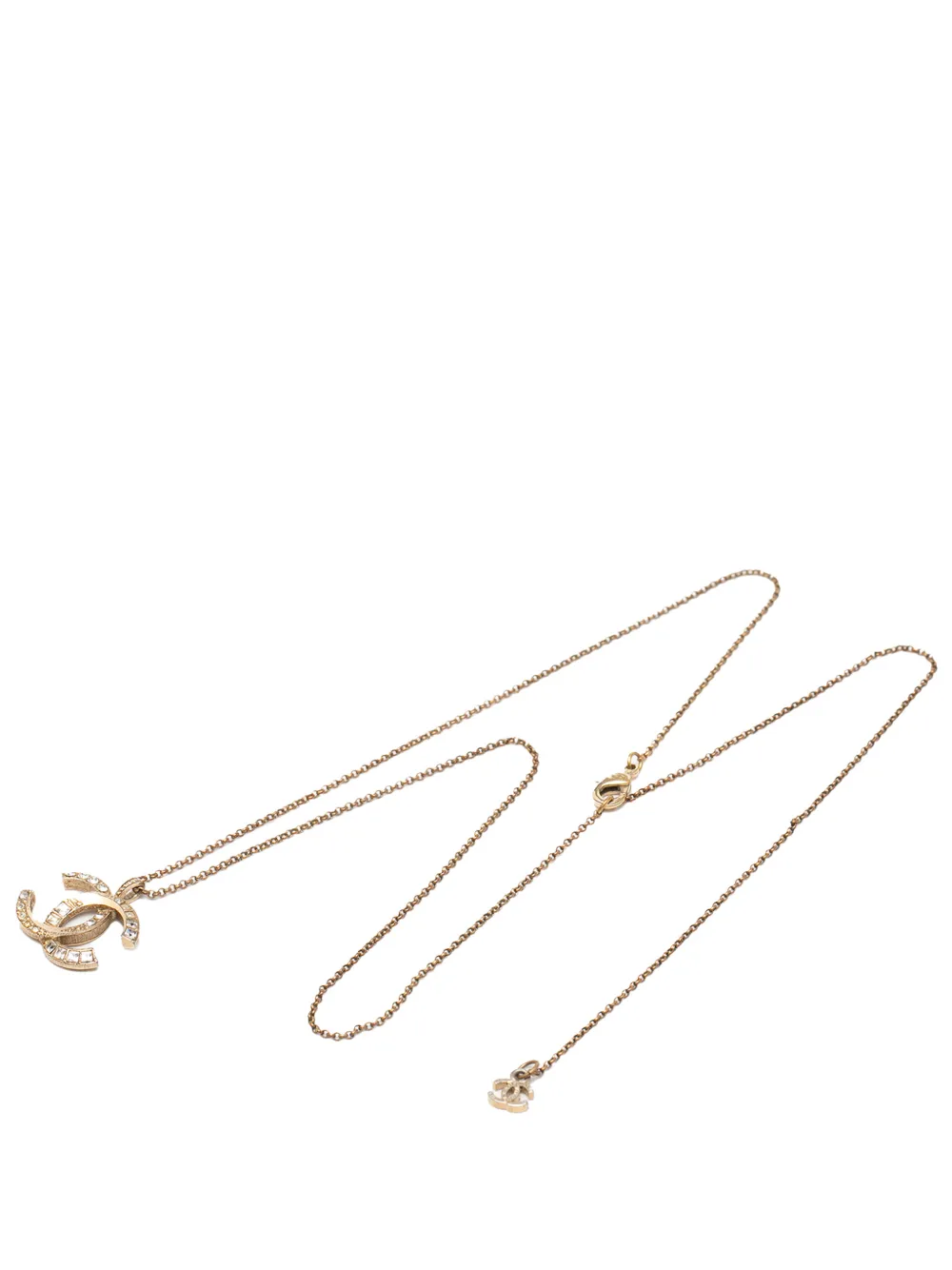 CHANEL Pre-Owned 2010-2019 Gold Plated CC Crystal Pendant Necklace costume necklace - Oro