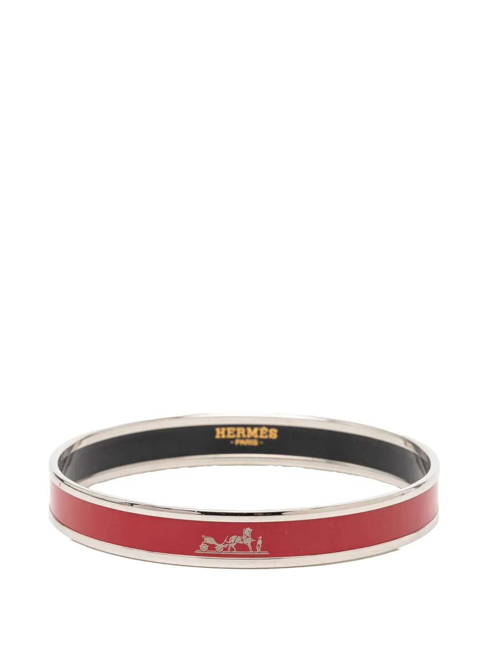 Hermès Pre-Owned 2000-2026 schmaler Caleche Emaille-Armreif - Rot