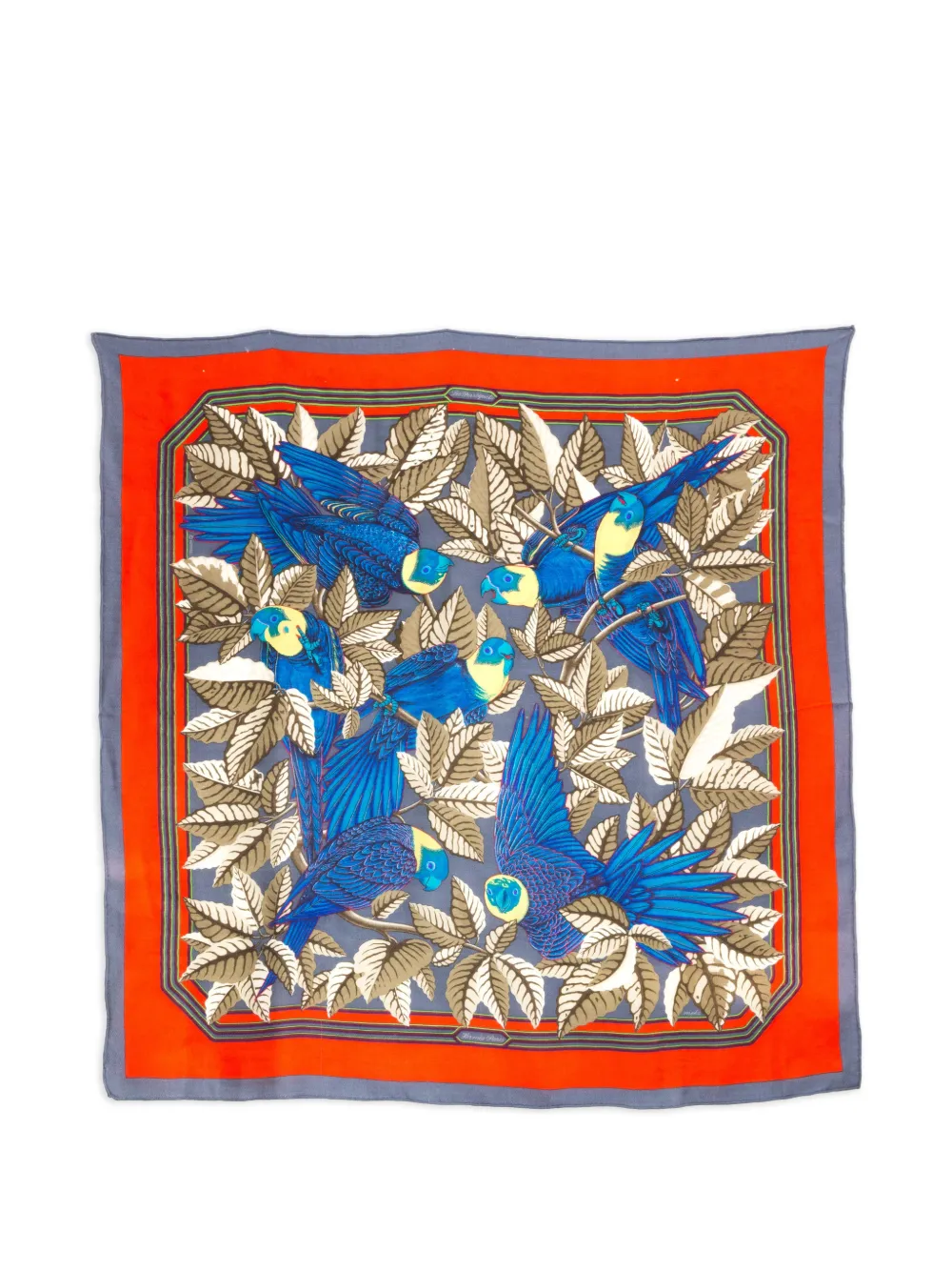 Hermès Pre-Owned 1990s Les Perroquets cashmere scarf - Grigio