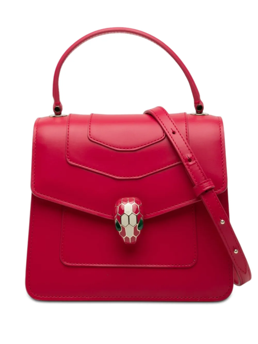 Bvlgari Pre-Owned 2011-2026 Small Calfskin Serpenti Forever Top Handle Bag satchel - Rosso