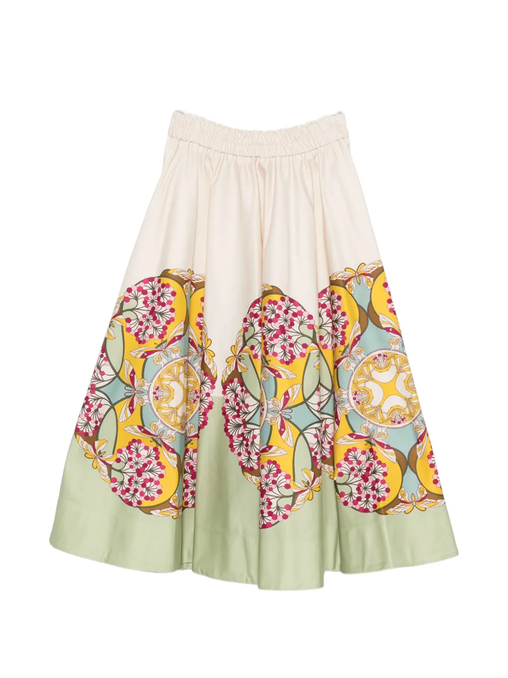La DoubleJ floral-print midi skirt - Toni neutri