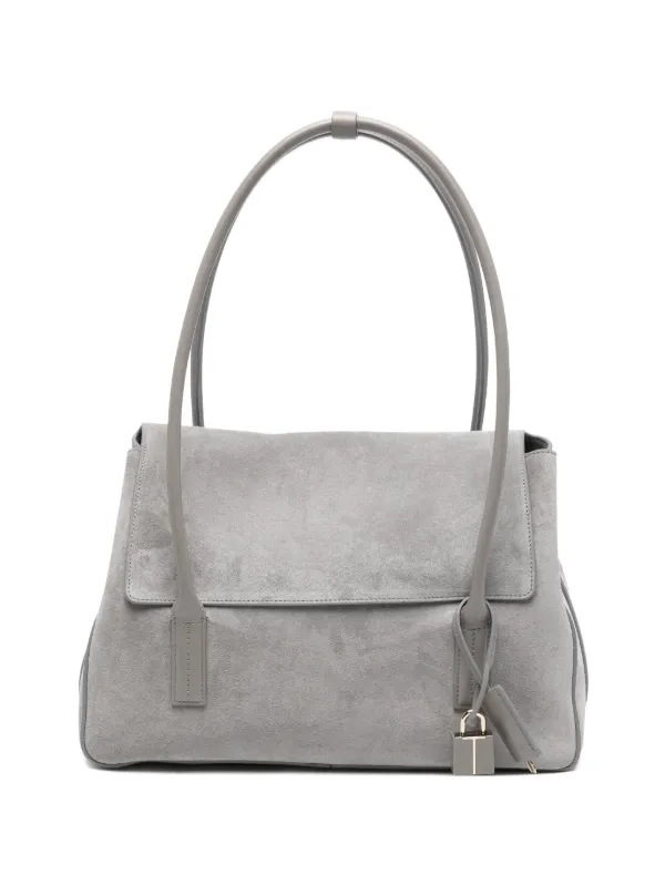 Tom Ford Suede Leather Eclipse Medium Shoulder Bag in Grey