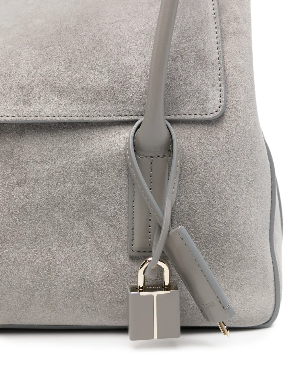 TOM FORD Eclipse suède shopper met slot Grijs
