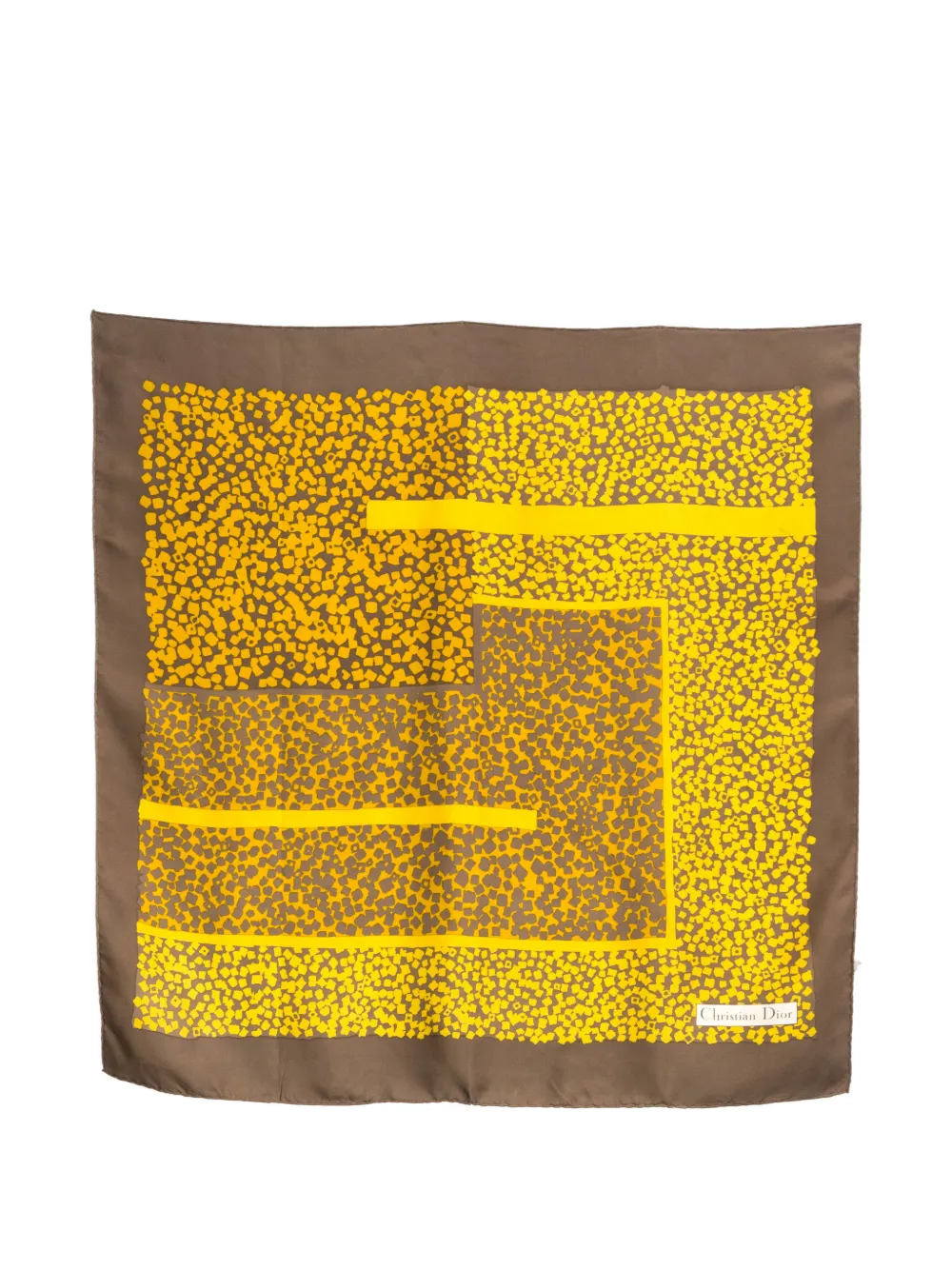 Christian Dior Pre-Owned 1990s logo-detail silk scarf - Braun