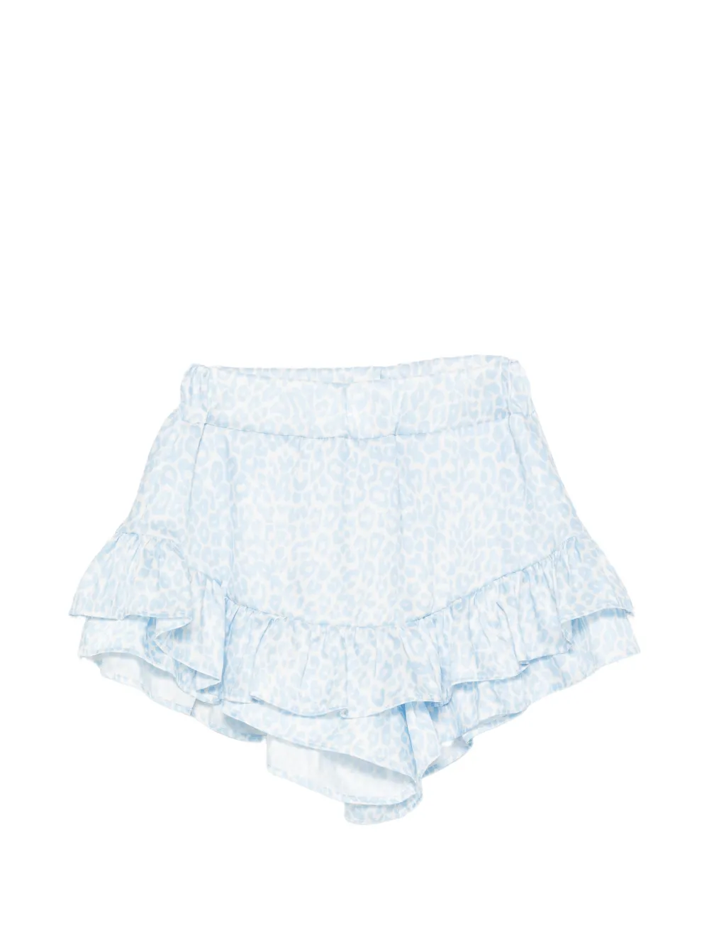 Miss Grant Kids leopard-pattern ruffled shorts - Blu