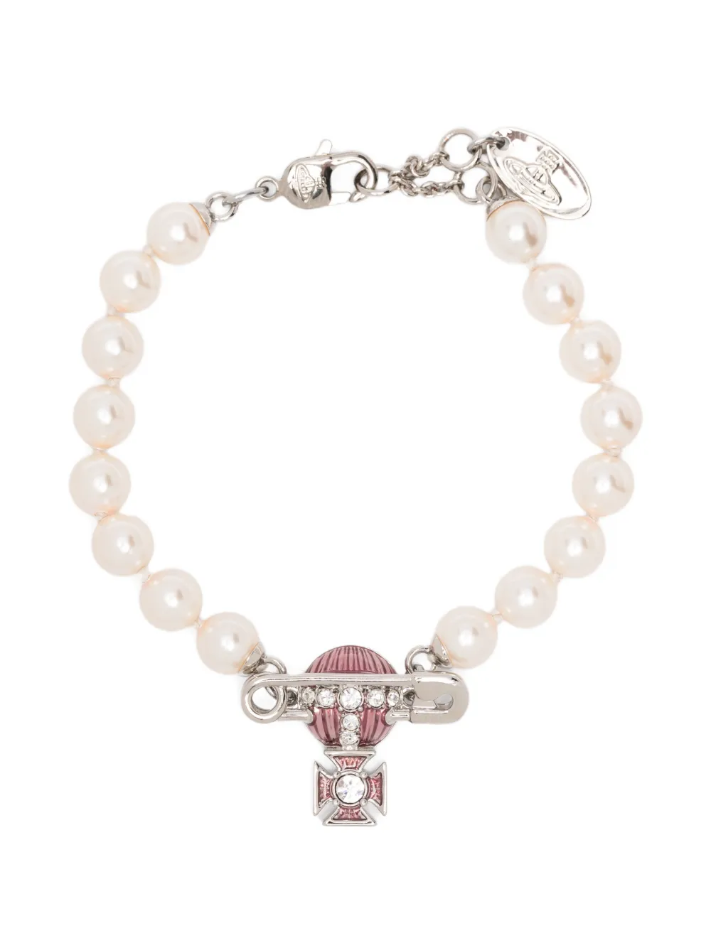Vivienne Westwood crystal-embellishment bracelet - Bianco
