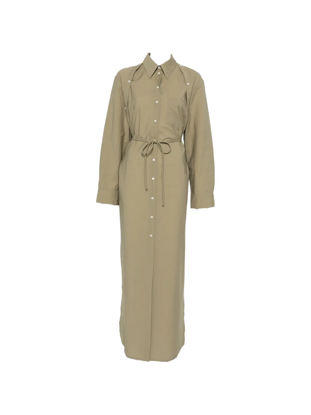 Nanushka Erisha button-detail maxi shirt dress - Verde