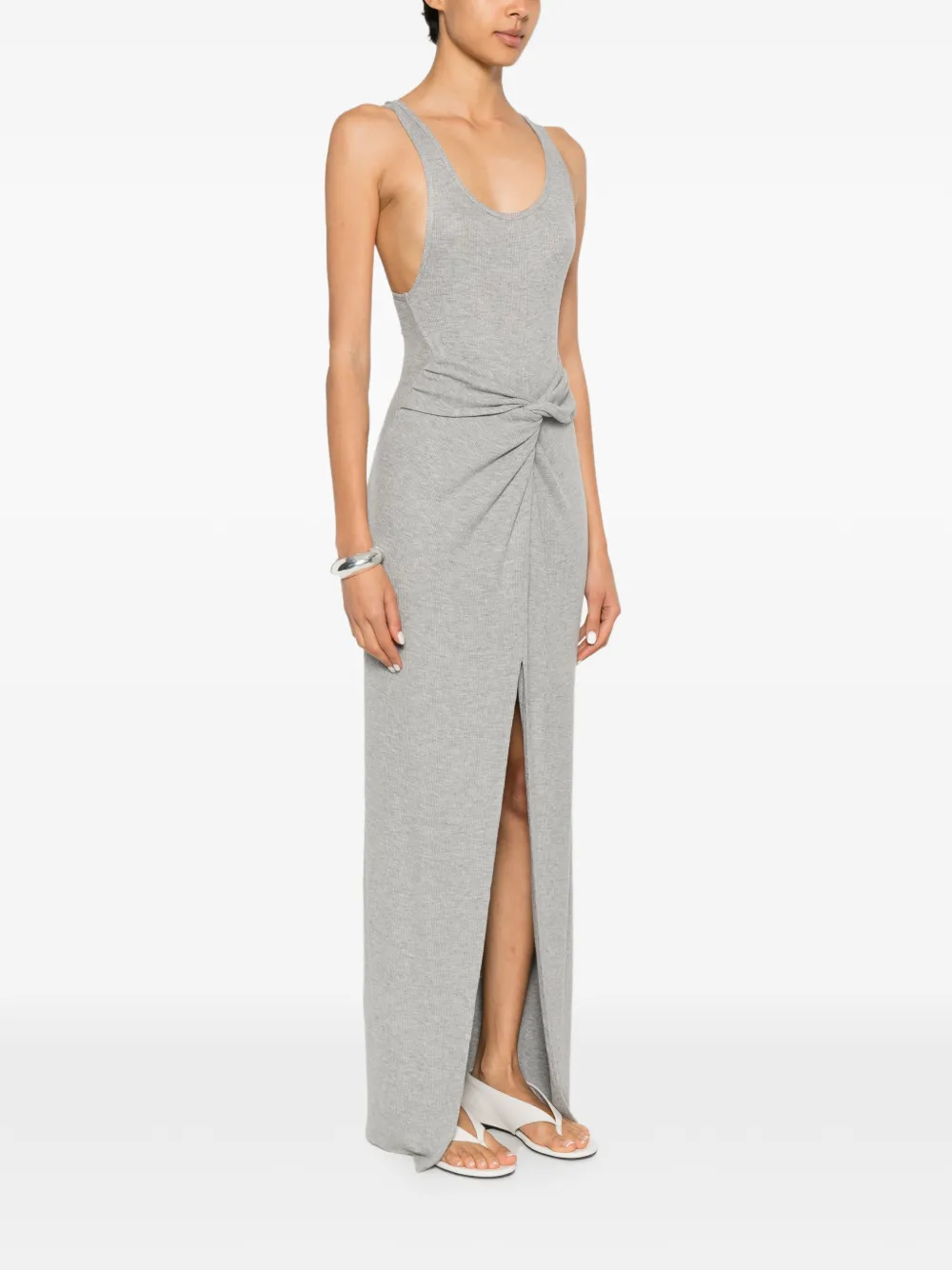 Nanushka Ofelia maxi-jurk met gedraaid detail Grijs