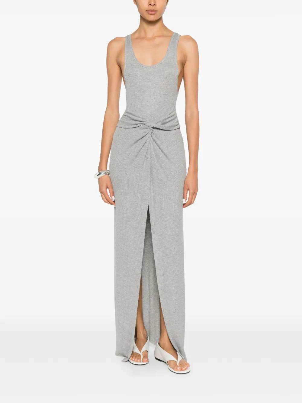 Nanushka Ofelia maxi-jurk met gedraaid detail Grijs