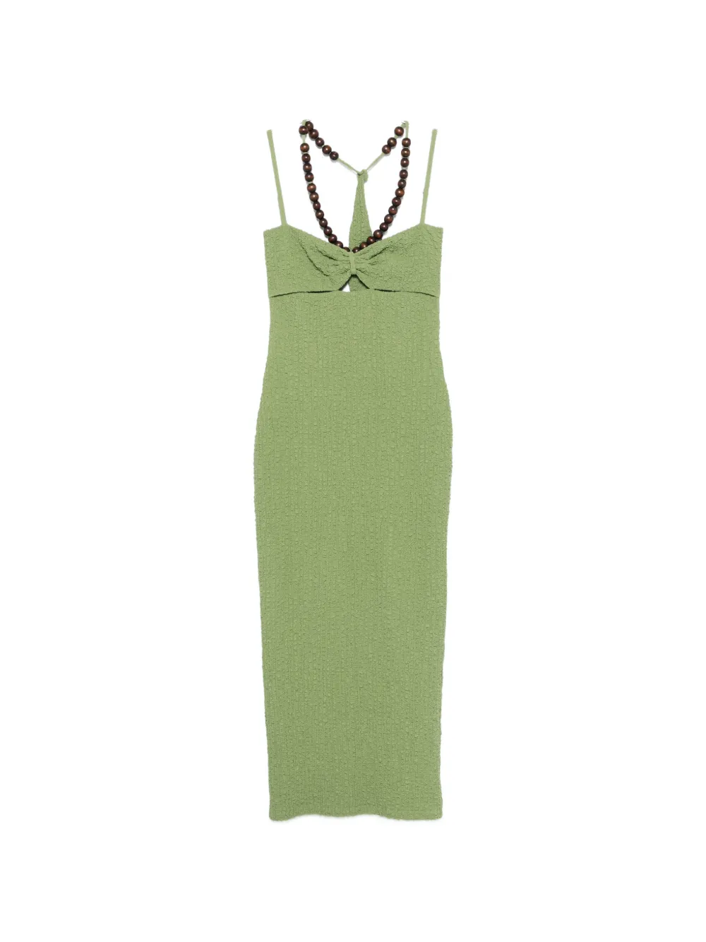 Nanushka Adelaide midi-jurk met open rug en kralen Groen