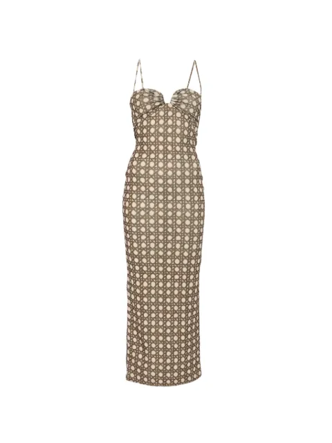 Nanushka polka-dot draped maxi dress