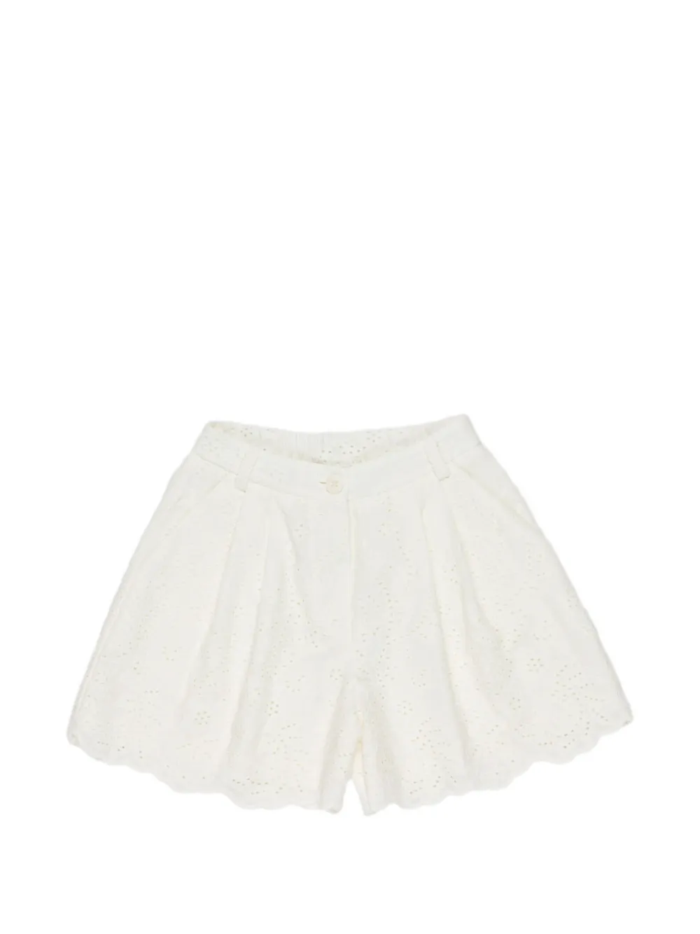 Miss Grant Kids perforated scalloped shorts - Bianco