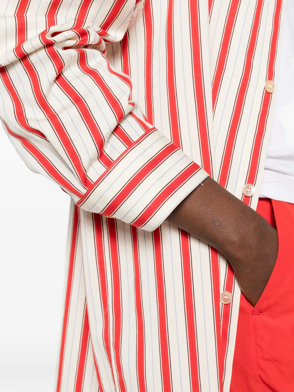 Forte Blouse met krijtstreep Rood