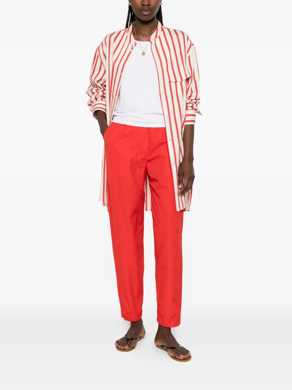 Forte Blouse met krijtstreep Rood