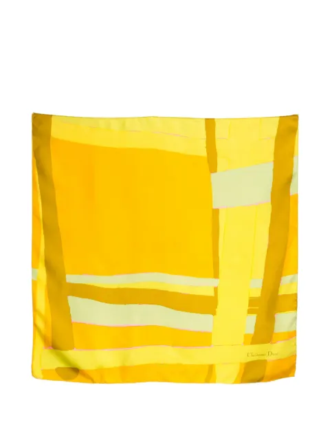 Christian Dior Pre-Owned 1980s logo-detail abstract-pattern silk scarf