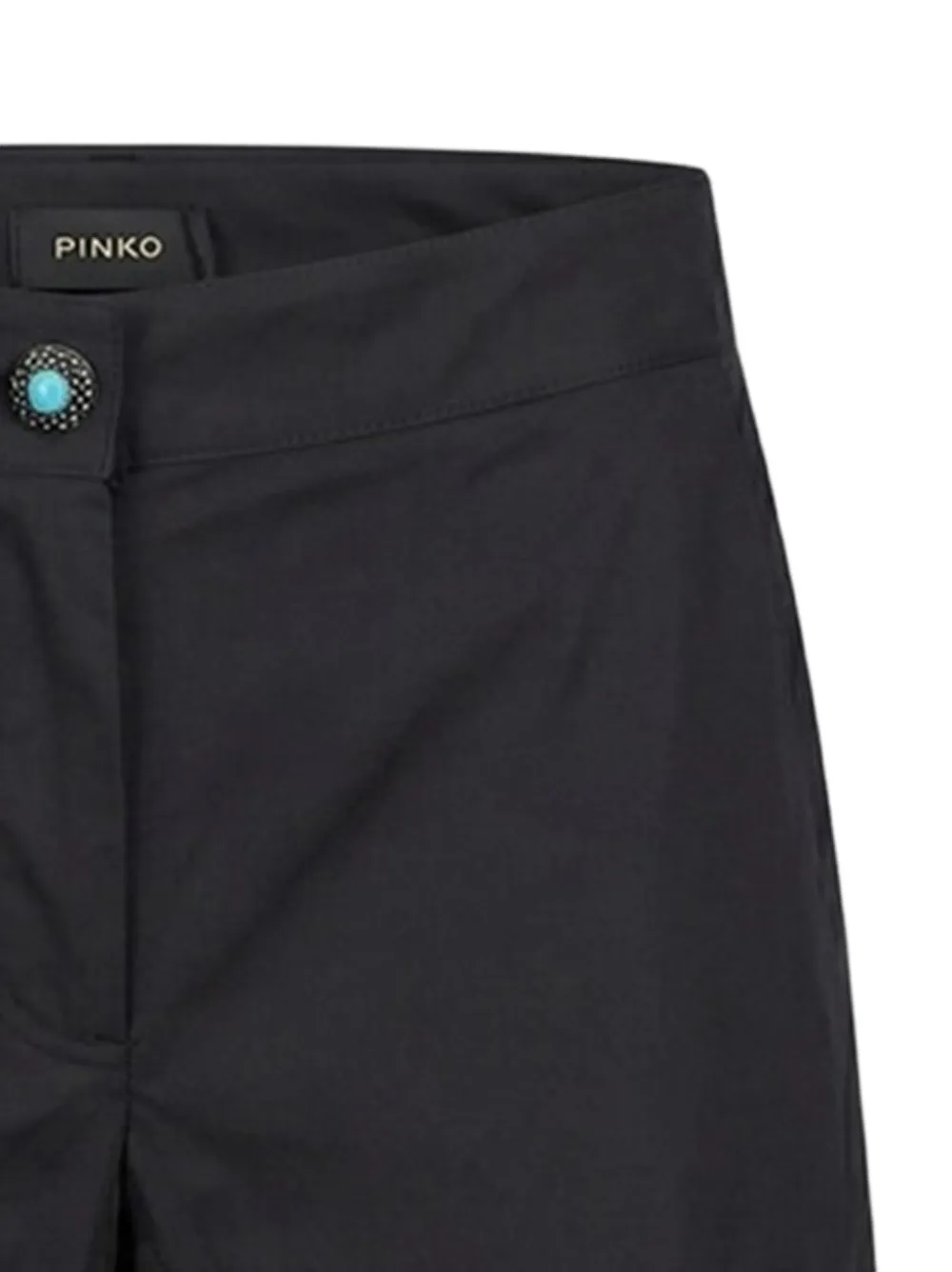 PINKO Canelli broek met wijde pijpen en knoopdetail Zwart