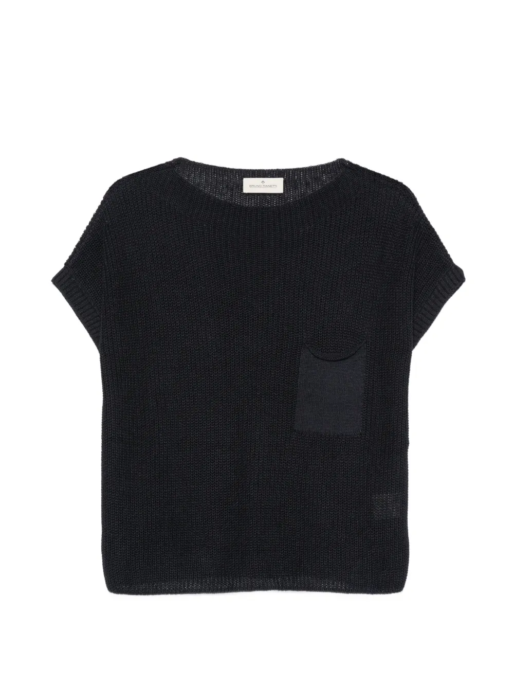 Bruno Manetti chest-pocket open-knit sweater - Blu