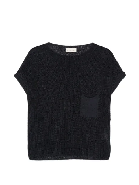 Bruno Manetti chest-pocket open-knit sweater