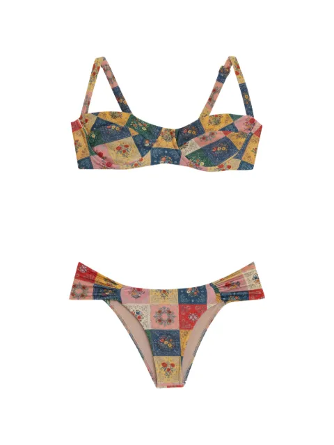 Triya Conjunto de biquíni com patchwork