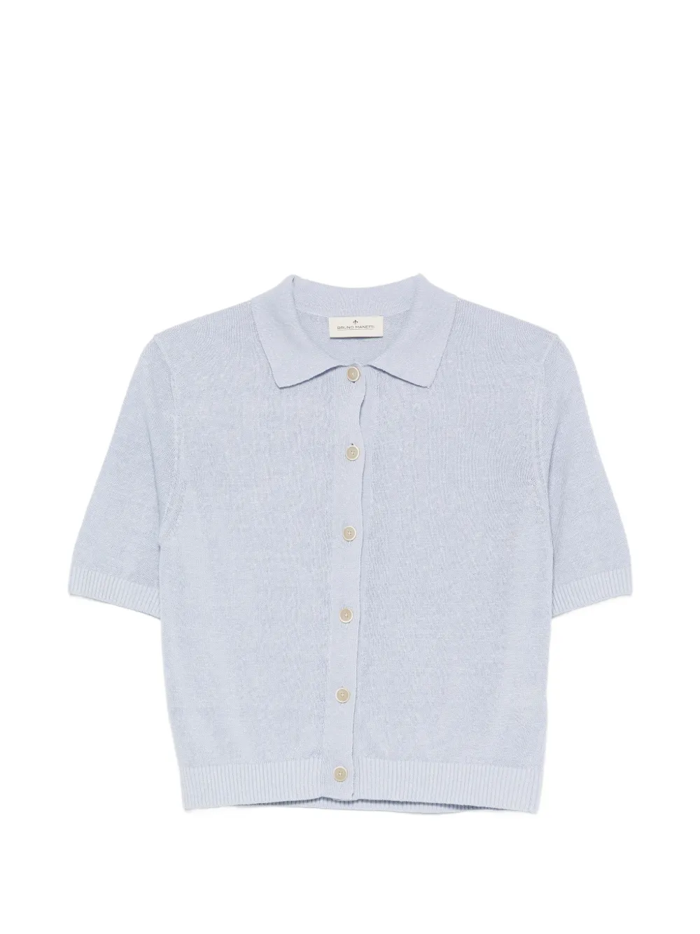 Bruno Manetti short-sleeve polo-collar cardigan - Blau