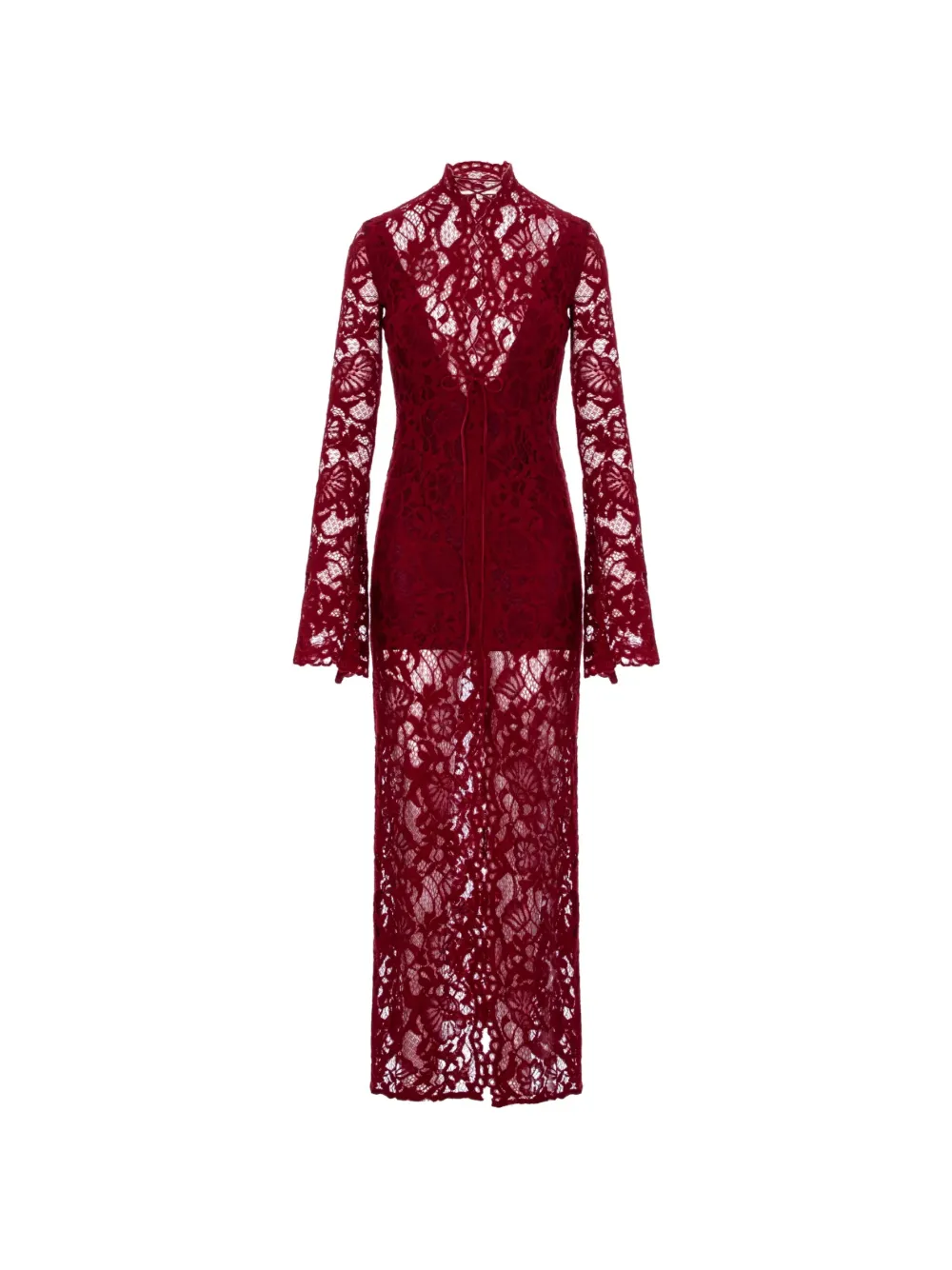 MANURÍ Sally lace-up midi dress
