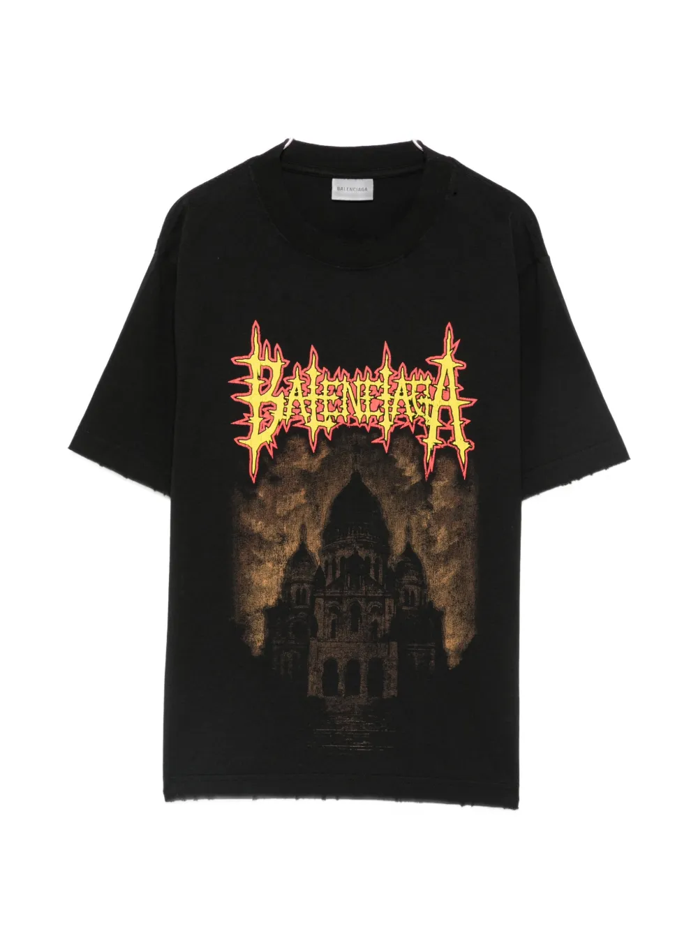Balenciaga Balenciaga graphic-print distressed T-shirt - Schwarz