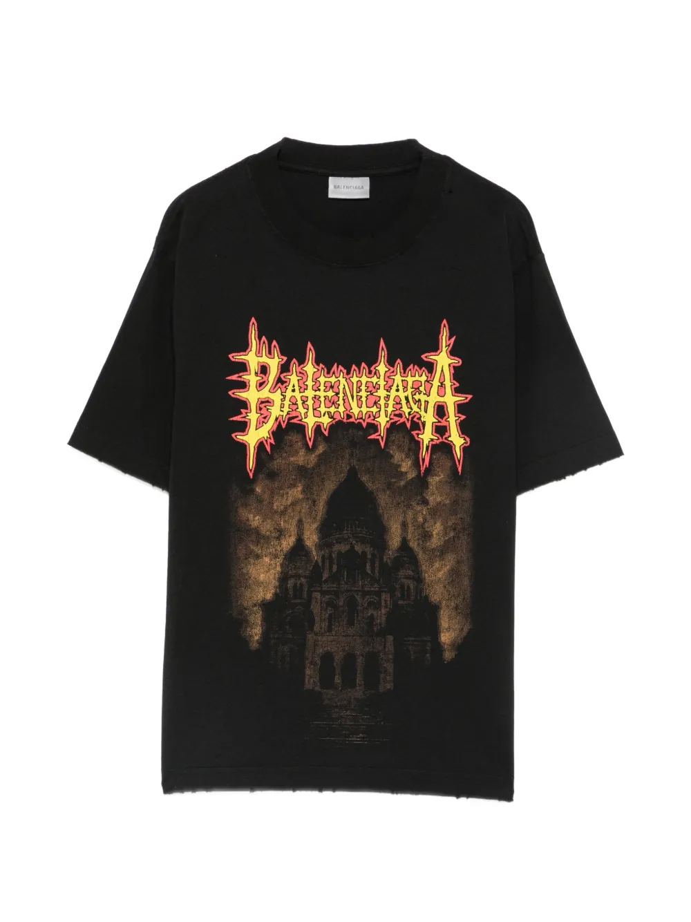 Balenciaga graphic-print distressed T-shirt - Schwarz