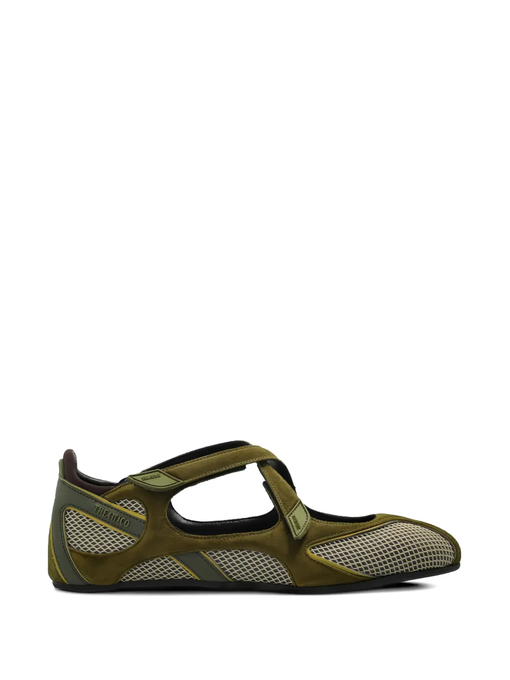 The Attico Floor01 suede-details ballet flats - Verde