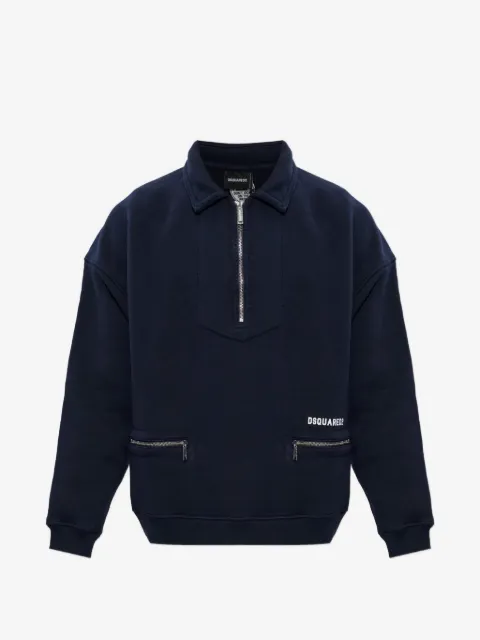 DSQUARED2 half-zip polo-collar sweatshirt