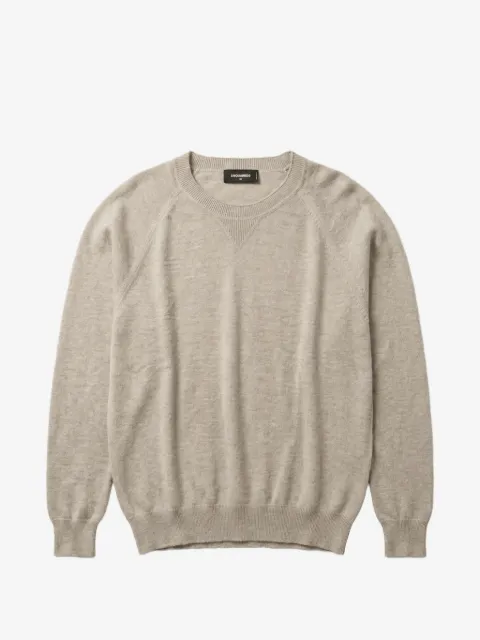 DSQUARED2 suéter con ribete de canalé y cuello redondo