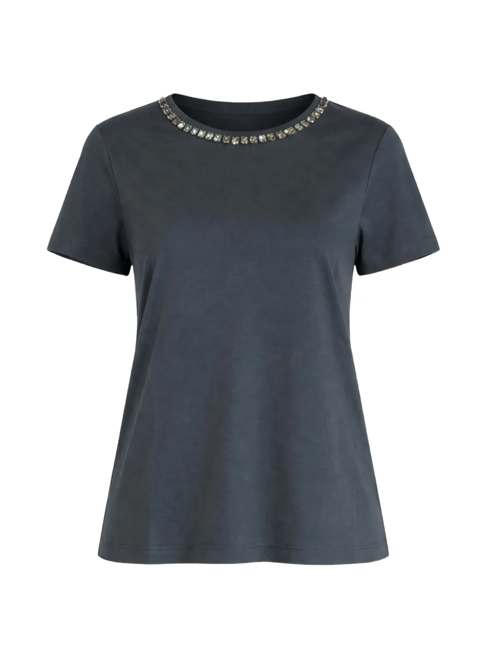 'S Max Mara crystal-embellished short-sleeve T-shirt - Grigio