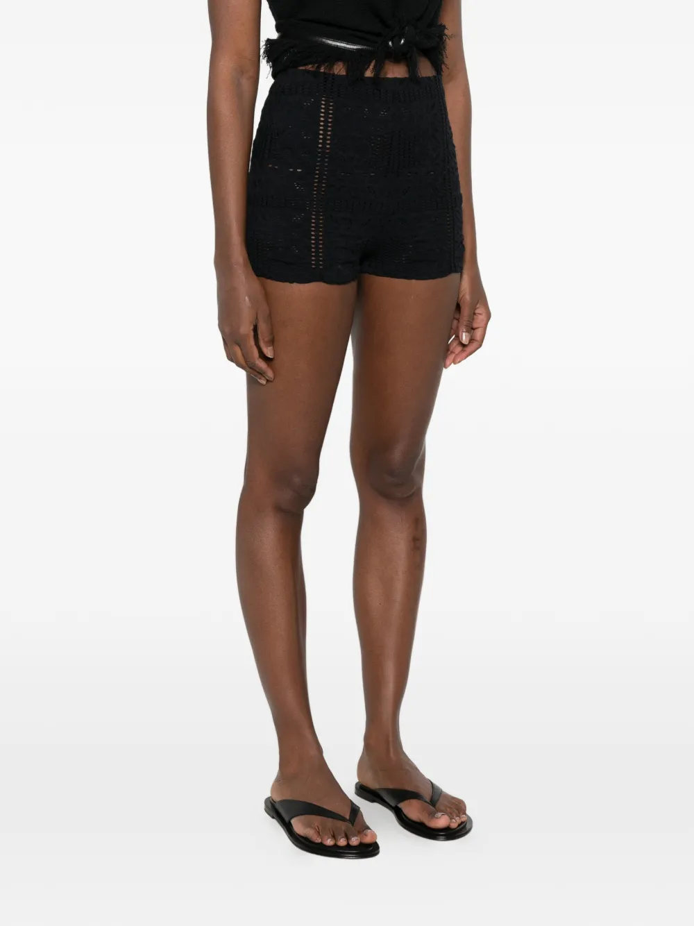 Nanushka Mini-shorts met elastische tailleband Zwart