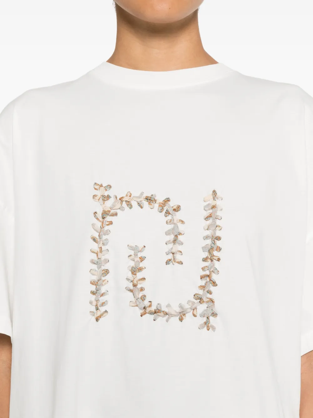 Nanushka Wren oversized T-shirt met paisley-monogram Wit