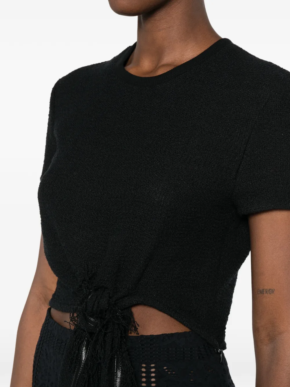 Nanushka Mariel cropped top met ruches Zwart