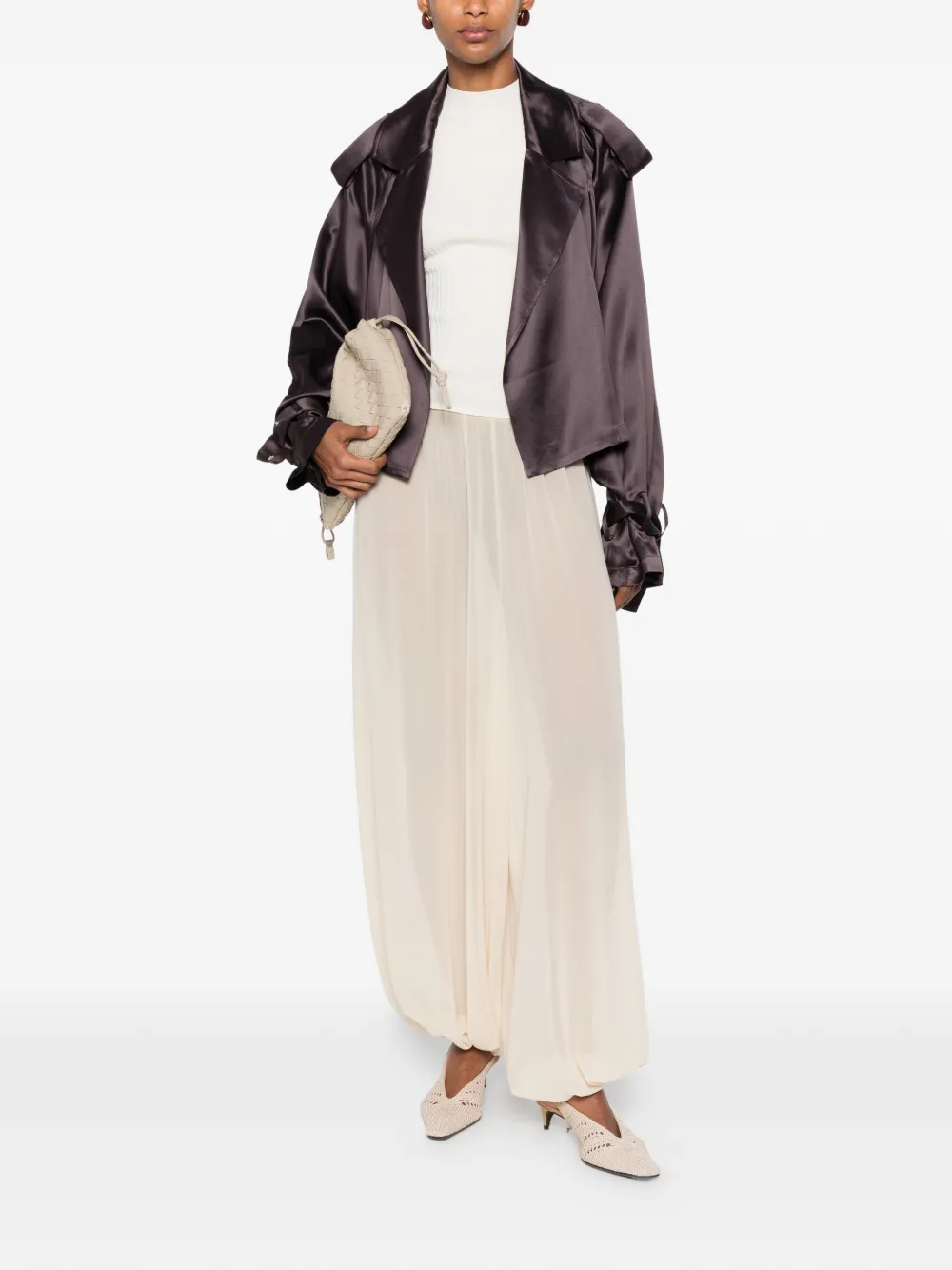 Nanushka Jelani ribgebreide spencer Beige