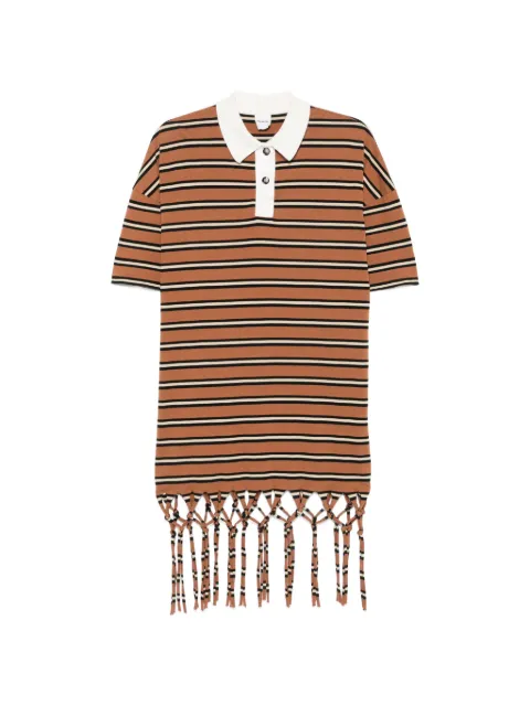 Nanushka robe rayée Benigna à franges