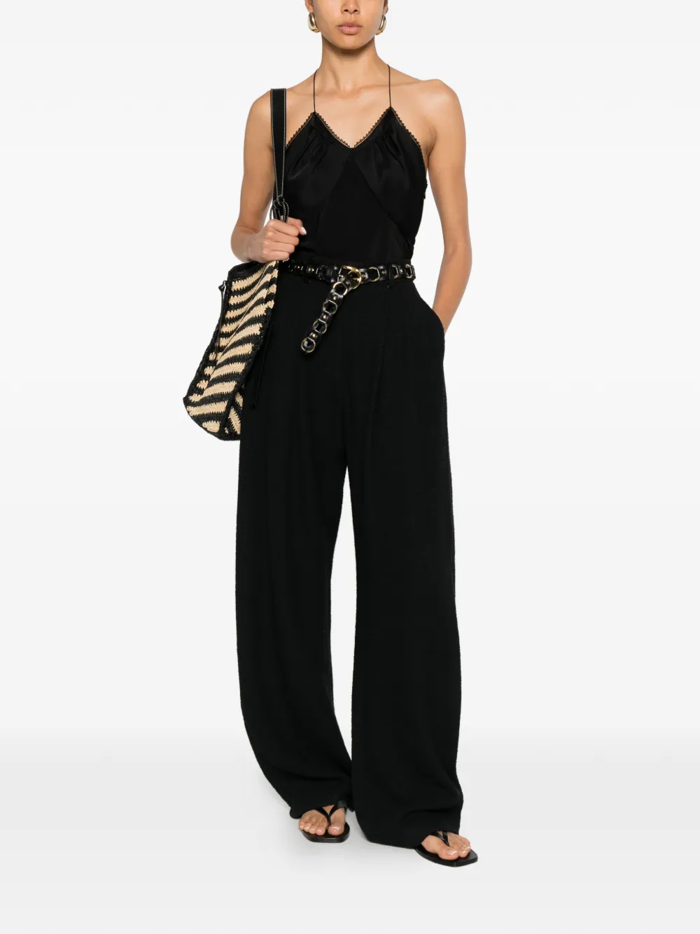Nanushka Seka pantalon met toelopende pijpen Zwart