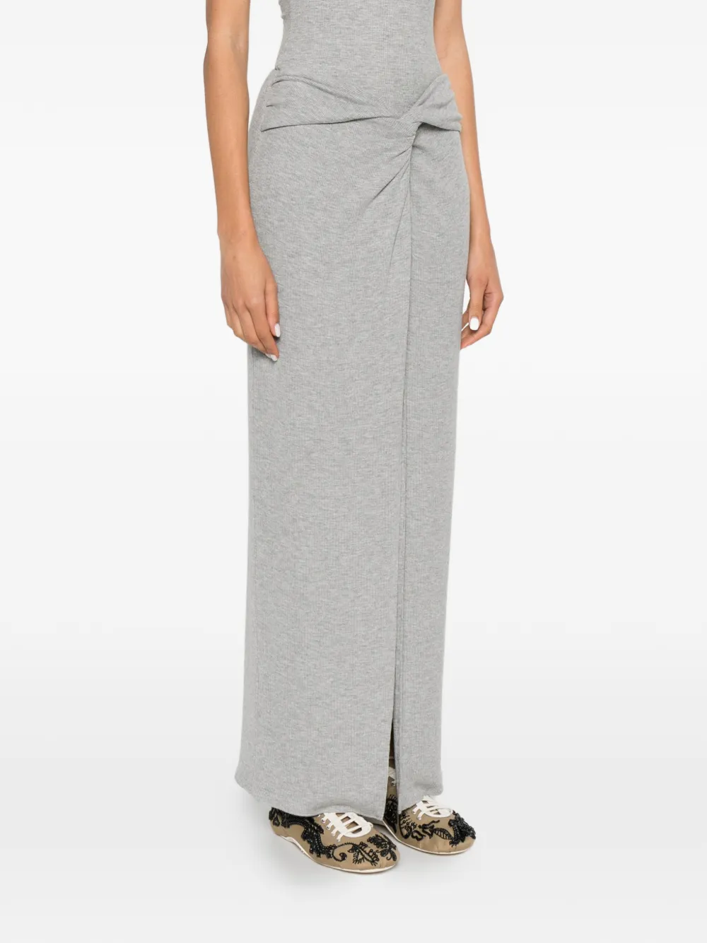 Nanushka Carlene maxi-rok met gedraaide voorkant Grijs