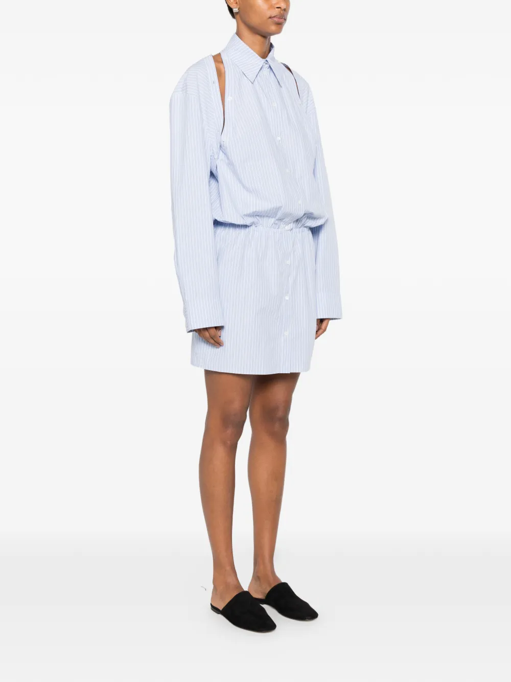 Nanushka Odran gestreepte mini-jurk Blauw