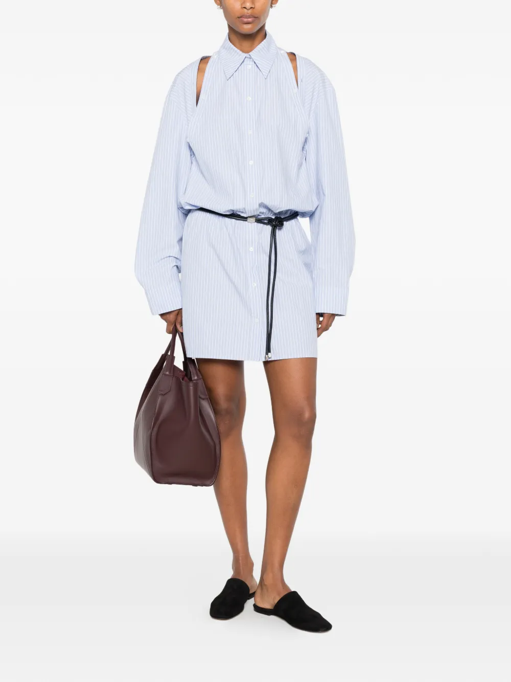 Nanushka Odran gestreepte mini-jurk Blauw