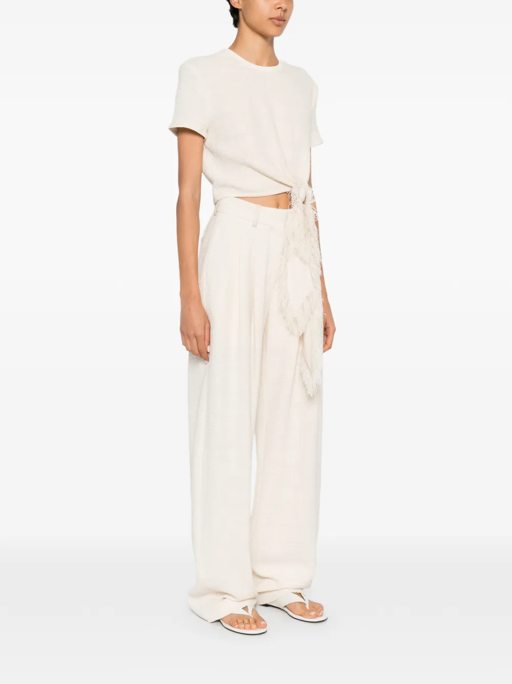 Nanushka Mariel top met franje detail Beige