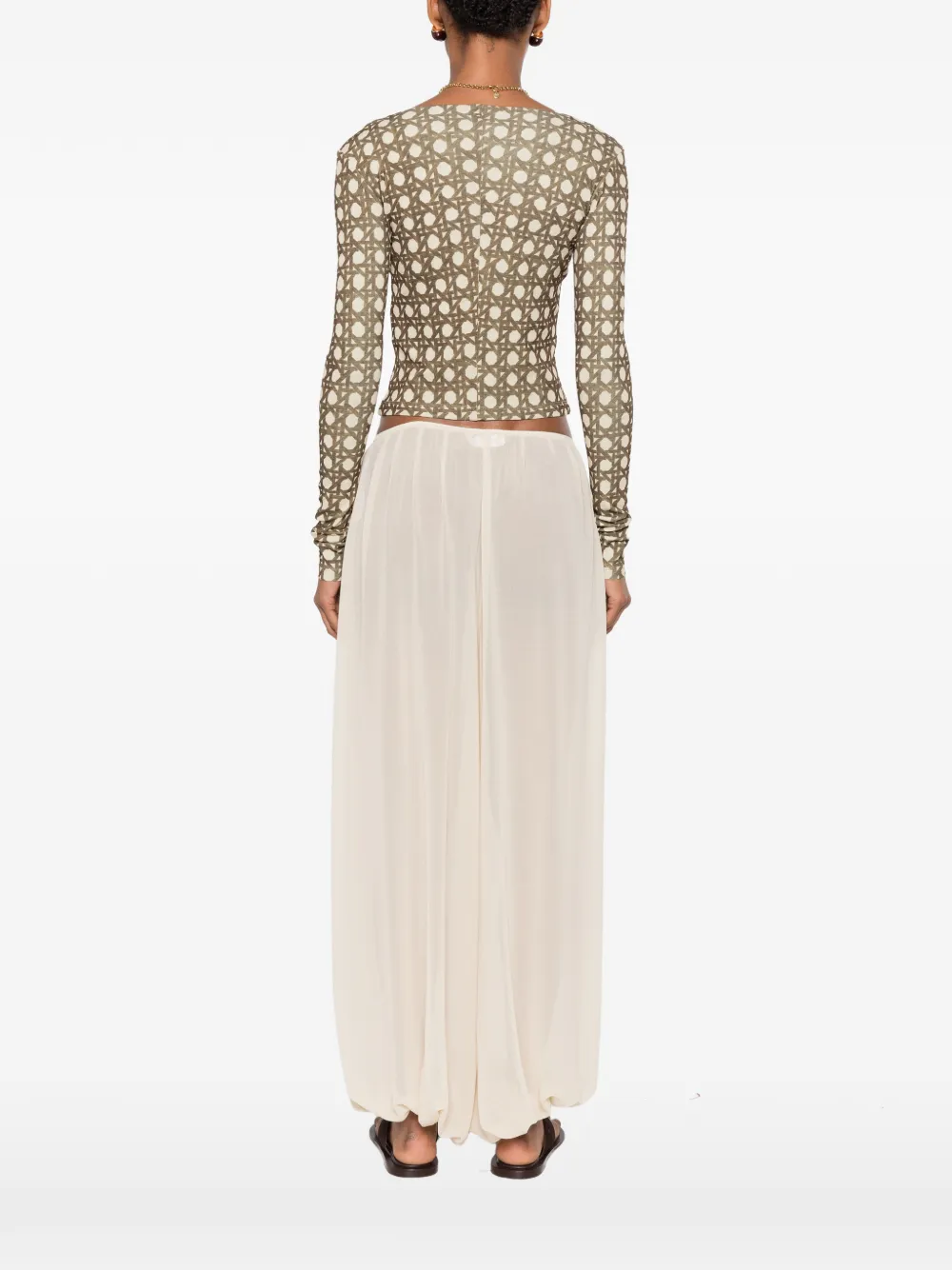 Nanushka Cropped vest met geometrische print Beige