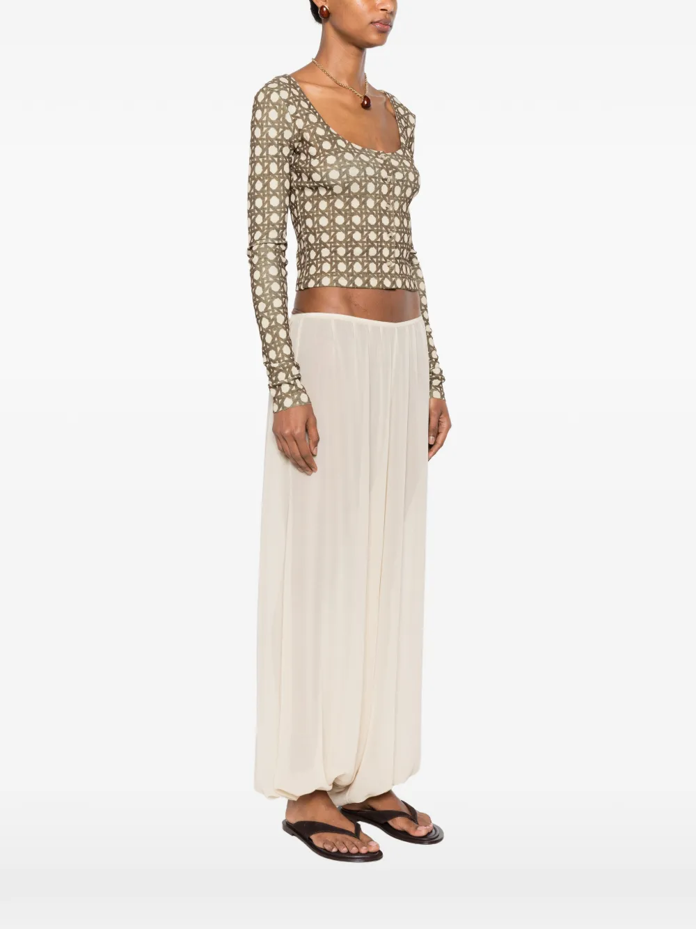 Nanushka Cropped vest met geometrische print Beige