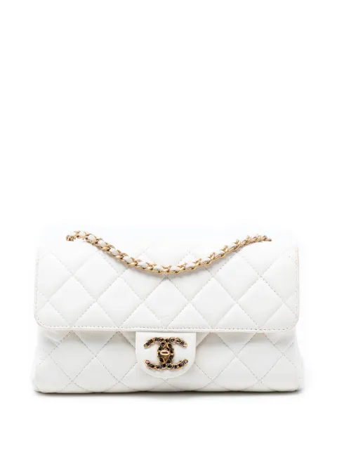 CHANEL Pre-Owned 2021-2026 Small CC Quilted Aged Calfskin Accordion Flap crossbody bag