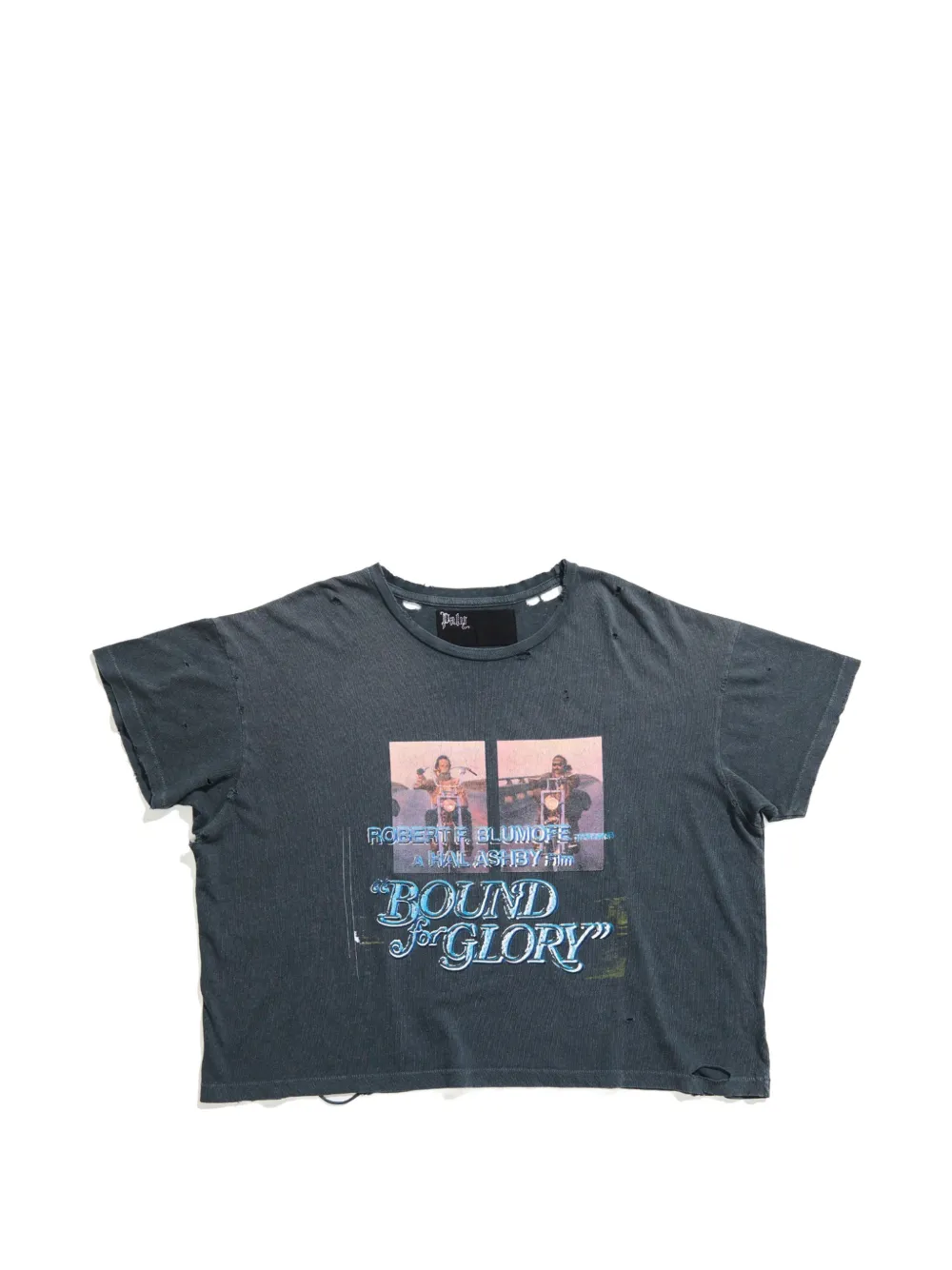 Paly print distressed t-shirt - Grigio