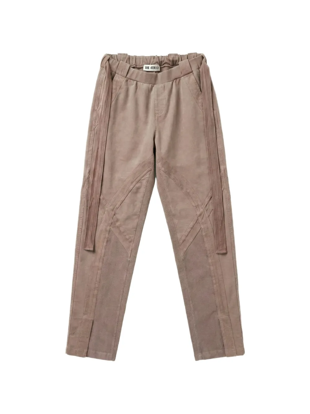 The Attico panelled drawstring-waist trousers - Nude