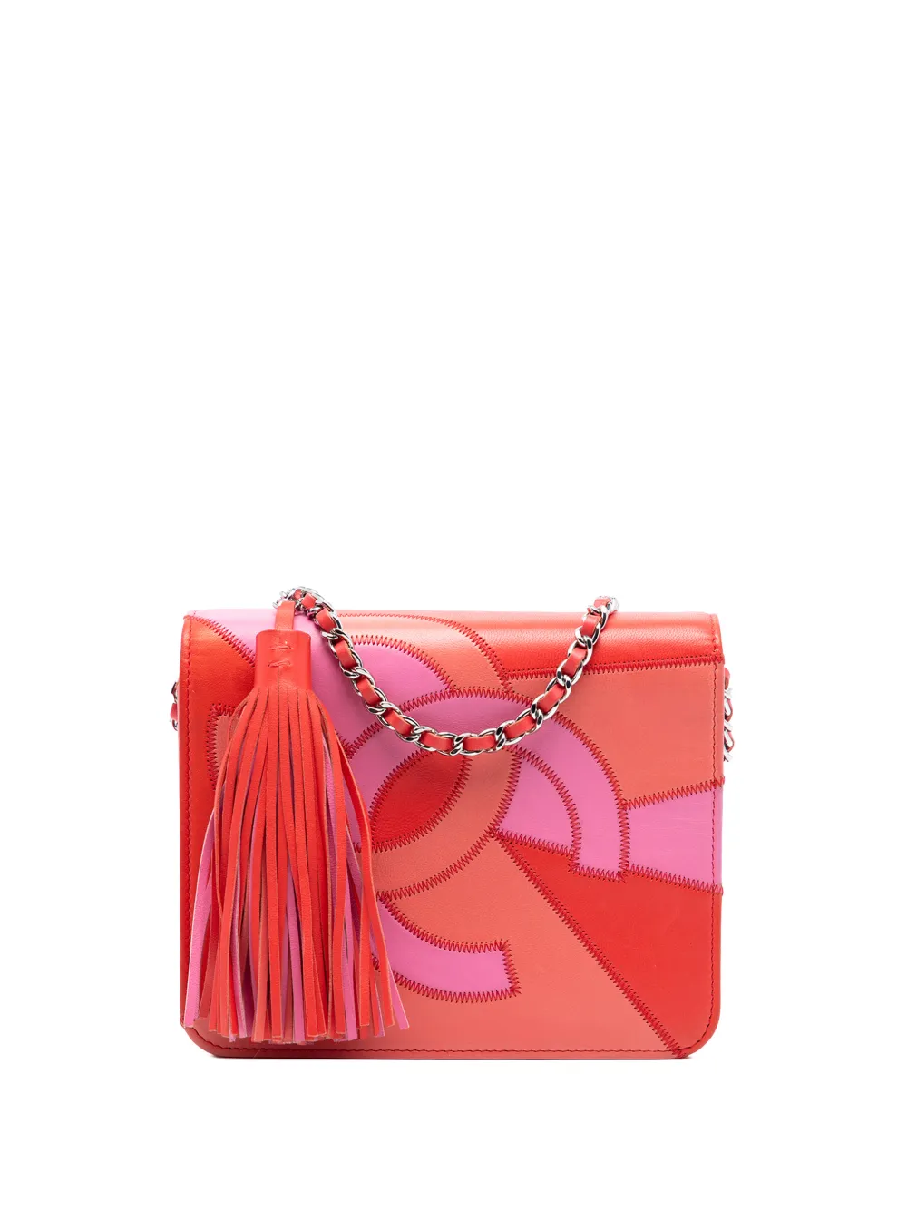 CHANEL Pre-Owned 2019 CC Lambskin Patchwork Wallet On Chain crossbody bag - Rosa