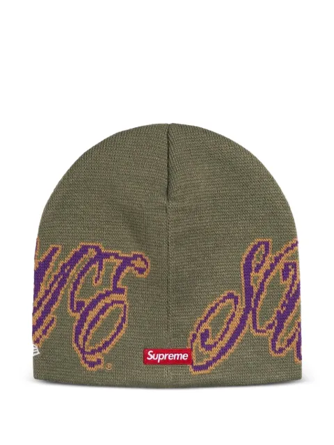Supreme x New Era cursive beanie hat
