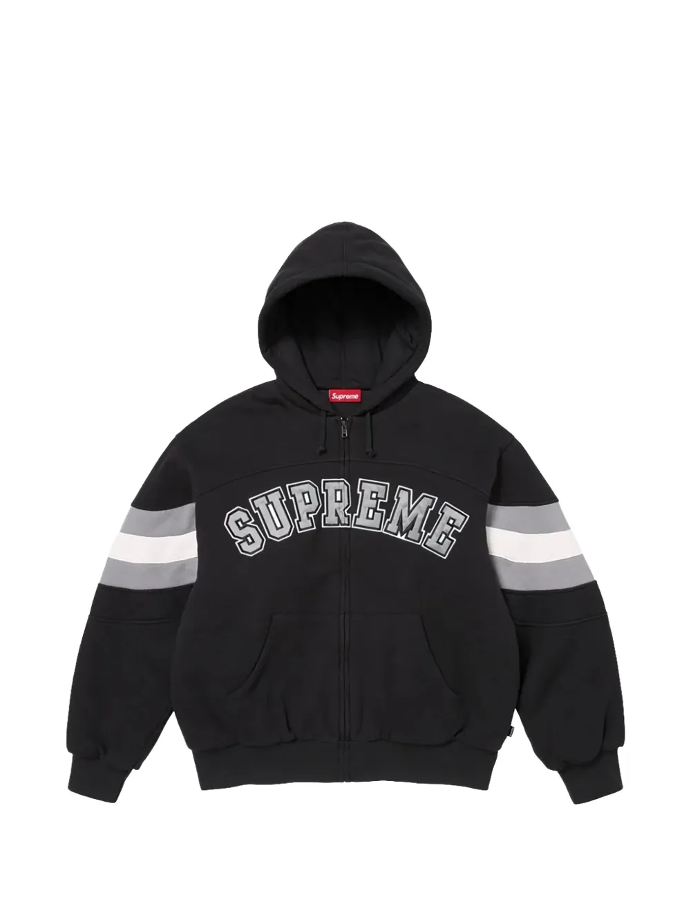 Supreme logo-detail zip-up hoodie - Nero