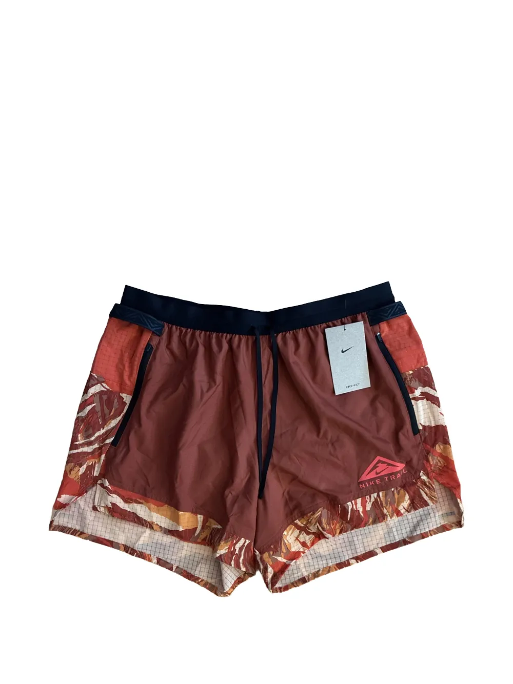 Nike Dri-fit Abstract-print Shorts In Brown